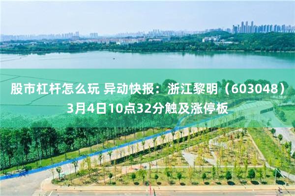 股市杠杆怎么玩 异动快报：浙江黎明（603048）3月4日10点32分触及涨停板