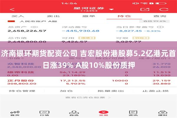济南银环期货配资公司 吉宏股份港股募5.2亿港元首日涨39% A股10%股份质押