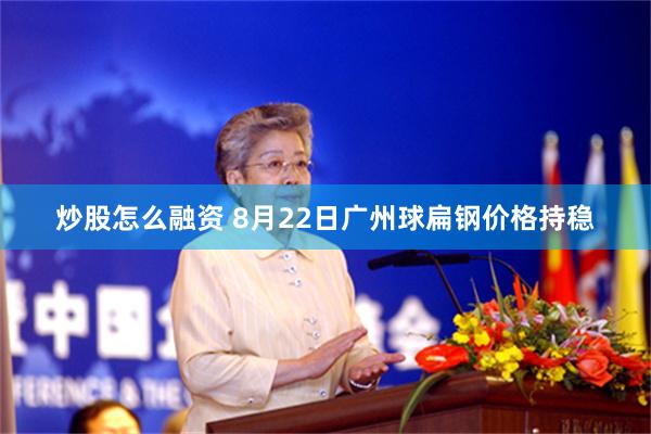 炒股怎么融资 8月22日广州球扁钢价格持稳
