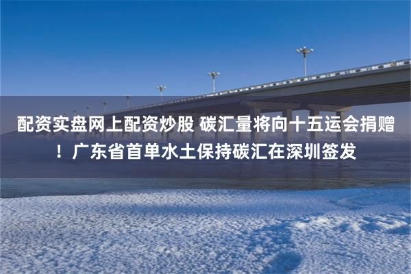 配资实盘网上配资炒股 碳汇量将向十五运会捐赠！广东省首单水土保持碳汇在深圳签发