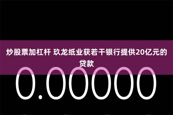 炒股票加杠杆 玖龙纸业获若干银行提供20亿元的贷款