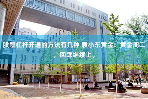 股票杠杆开通的方法有几种 袁小东黄金：黄金周二，回踩继续上。