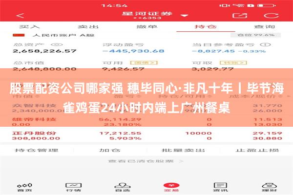 股票配资公司哪家强 穗毕同心·非凡十年丨毕节海雀鸡蛋24小时内端上广州餐桌