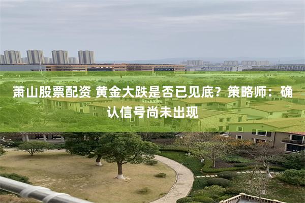 萧山股票配资 黄金大跌是否已见底?策略师:确认信号尚未出现