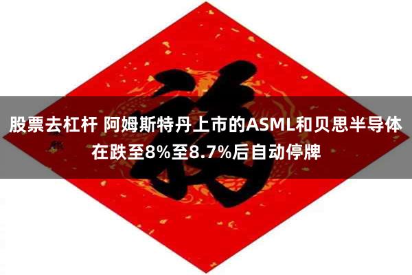 股票去杠杆 阿姆斯特丹上市的ASML和贝思半导体在跌至8%至8.7%后自动停牌