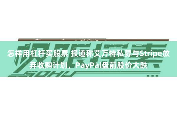 怎样用杠杆买股票 报道称艾万特私募与Stripe放弃收购计划，PayPal盘前股价大跌