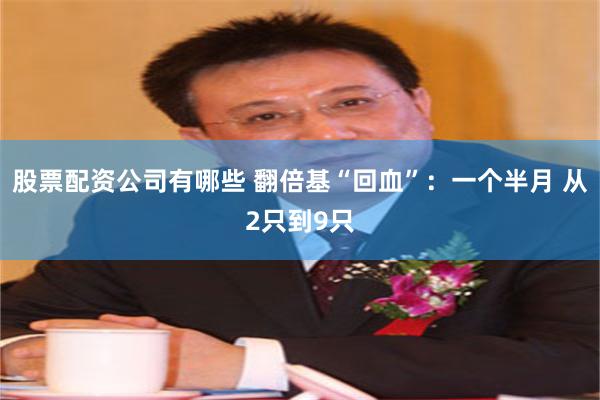 股票配资公司有哪些 翻倍基“回血”：一个半月 从2只到9只